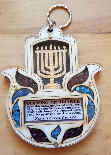 Bluenoemi Jewelry wall hanging English Bluenoemi Hamsa Jewish Gifts Fatima Hand Home Blessing Israeli Gifts