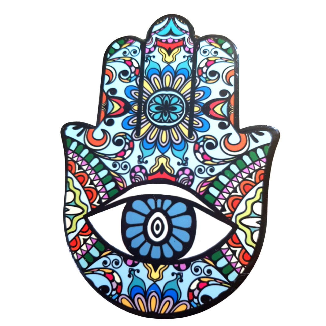 Bluenoemi Jewelry wall hanging light blue Bluenoemi Armenian Ceramic Hamsa Blessing for Home Evil Eye Beautiful Design