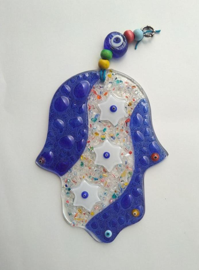 Bluenoemi Jewelry Wall Hangings Glass Ceramic Hamsa Souvenir Luck and Jewish Symbols