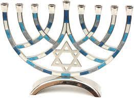 Bluenoemi Menorah blues Bluenoemi Jewish Hanukkah Candles Menorah Judaica Gift