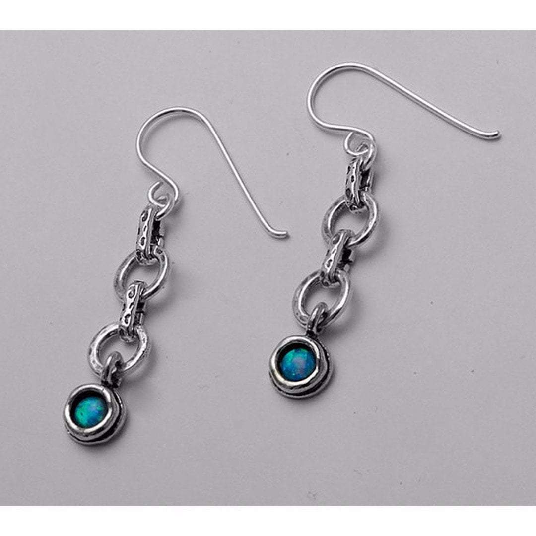 Bluenoemi - My Jewelry Earrings Blue Sterling Silver earrings, Blue opal silver earrings, Dangling  silver earrings