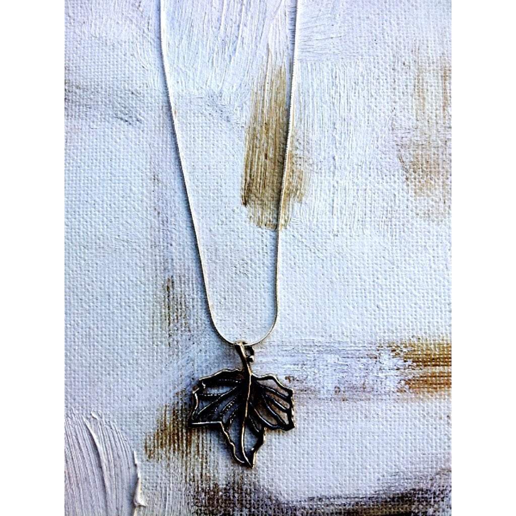 Bluenoemi - My Jewelry Necklaces & Pendants silver Sterling silver necklace with an Automn leaf motif pendant