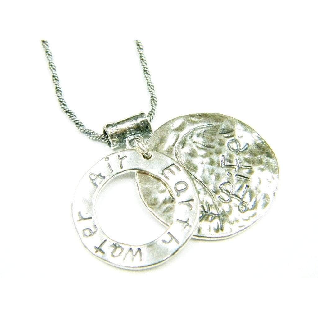 Bluenoemi - My Jewelry Necklaces silver Necklace Sterling Silver Engraved "Water Earth Air Life"