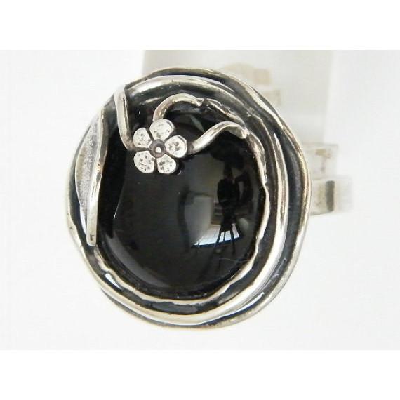 Bluenoemi - My Jewelry Rings silver ring set onyx, romantic chic sterling silver jewelry , Bluenoemi ring