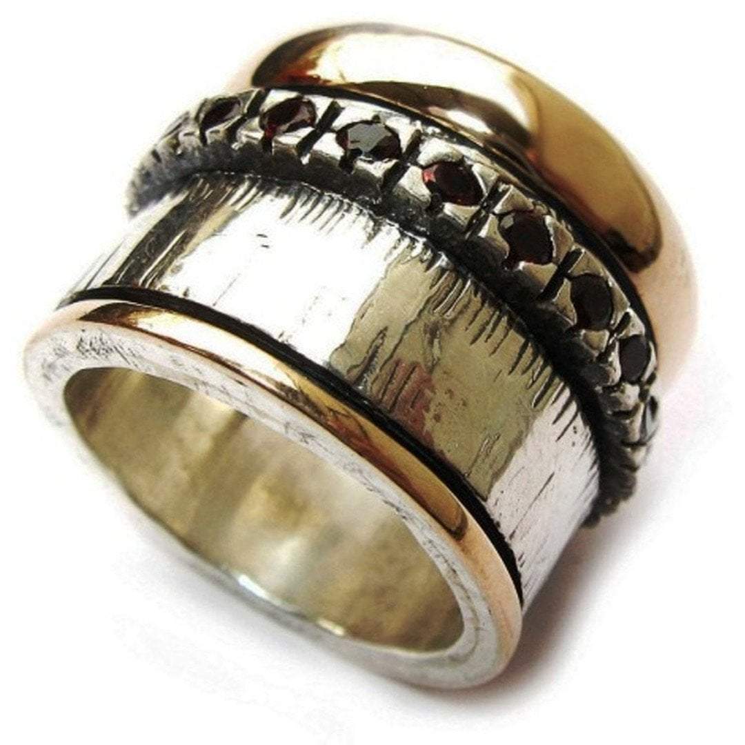 Bluenoemi - My Jewelry Rings Vintage gemstones spinner ring / silver gold jewelry / Israeli rings / Meditation rings
