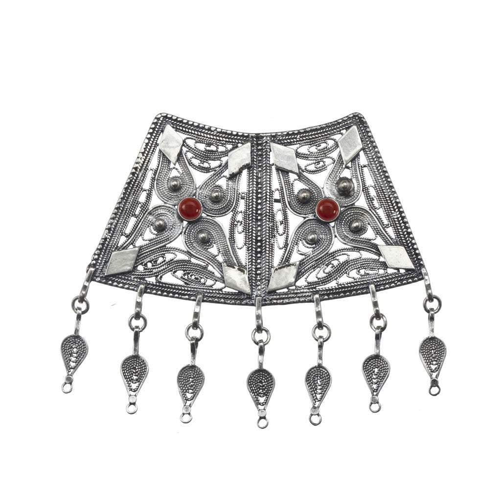 Bluenoemi Necklaces Filigree arabesque necklace silver necklace / Amethysts Silver israeli jewelry filigree ethnic necklace for woman arabesque motif Israeli Ethnic Necklace