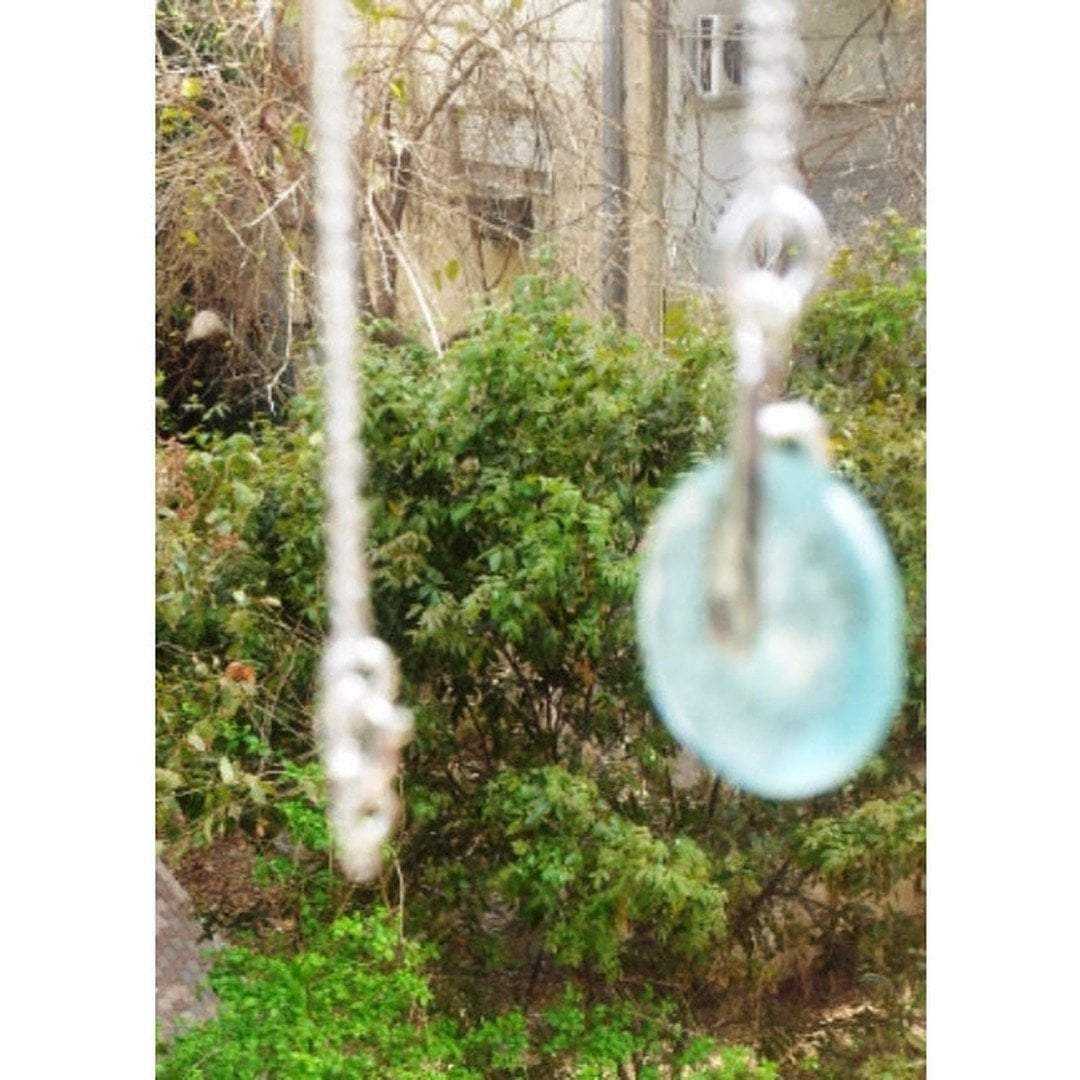 Roman glass necklace. Designer Sterling silver necklace with roman glass - Bluenoemi