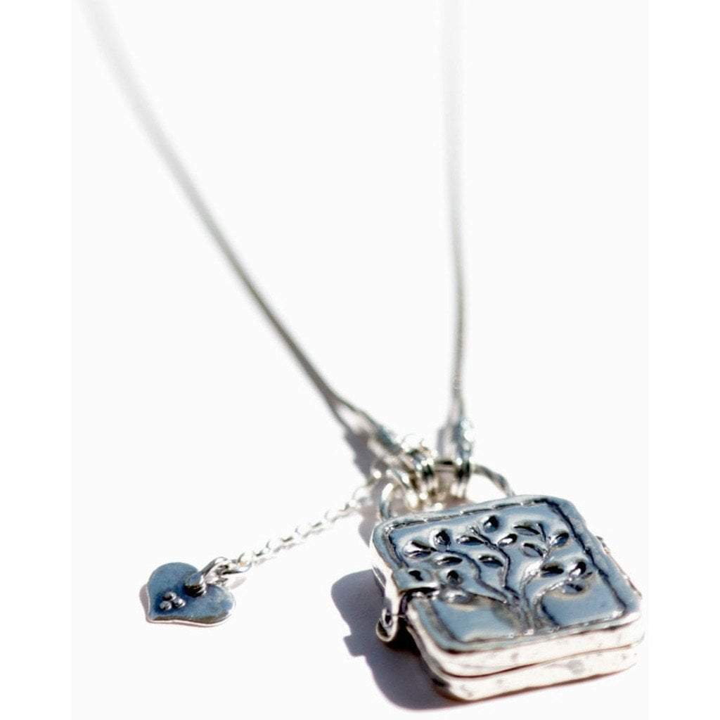Bluenoemi Necklaces & Pendants 45cm / silver Sterling Silver necklace for woman locket engraved, tree drawing with a charm