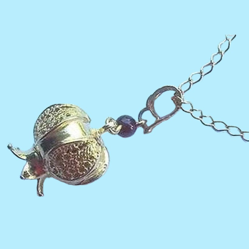Bluenoemi Necklaces & Pendants Default / gold Necklace pendant Sterling silver gold plated pomegranate garnet