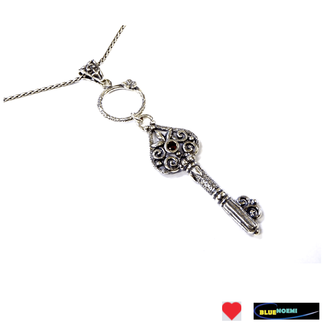 Bluenoemi Necklaces & Pendants Elegant Sterling silver key to my Heart necklace key pendant Valentine Love Gift
