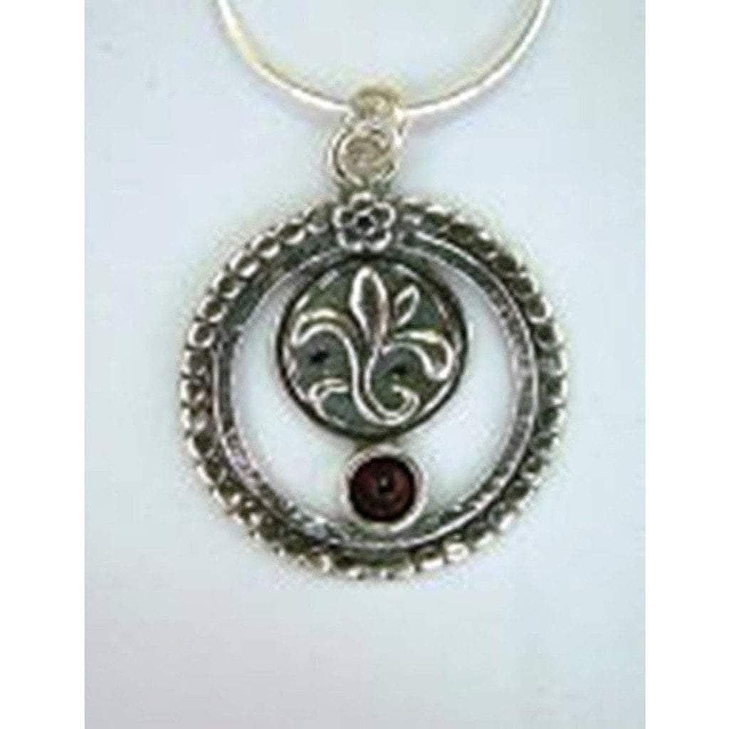 Bluenoemi Necklaces & Pendants Fleur de Lis silver pendant necklace / 45 cm / silver Silver necklace Gothic motif pendant Fleur de Lis