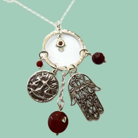 Bluenoemi Necklaces & Pendants Hamsa Necklace Sterling Silver Pendant Charms Jewish Jewelry Hamssah Libra
