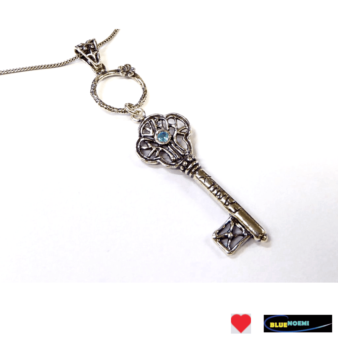 Bluenoemi Necklaces & Pendants Sterling silver key to my Heart necklace key pendant Love Gift