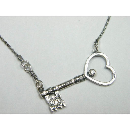 Bluenoemi Necklaces & Pendants Sterling silver necklace, Key Necklace, Love Pendant, cz amethyst zircon jewelry necklaces