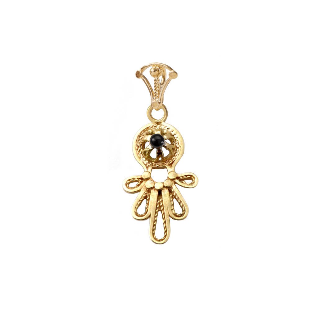 Bluenoemi Necklaces Sterling Silver Gold Plated Necklace. Israeli Hamsa jewelry designer filigree set opal /cornelian/ garnet / amethyst / lapis