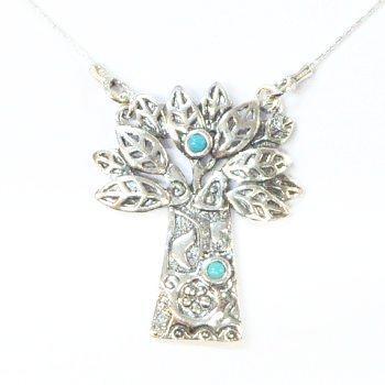 Bluenoemi Necklaces Sterling Silver Tree of Life Necklace for woman with Opals / turquoises / garnets