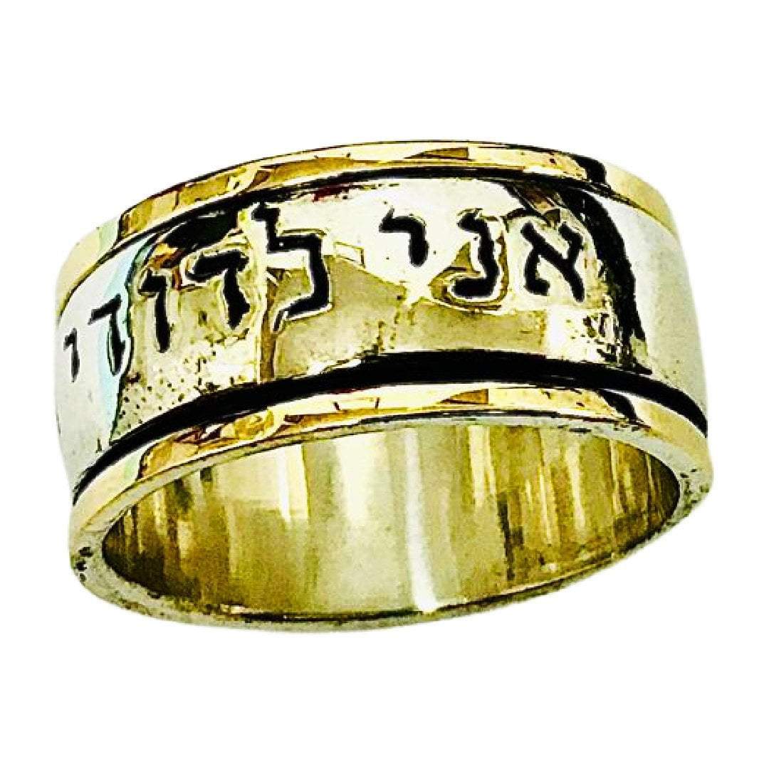 Bluenoemi Personalized Rings Bluenoemi Israeli Jewelry Unisex rings, Spinner Meditation ring, Message Israeli rings