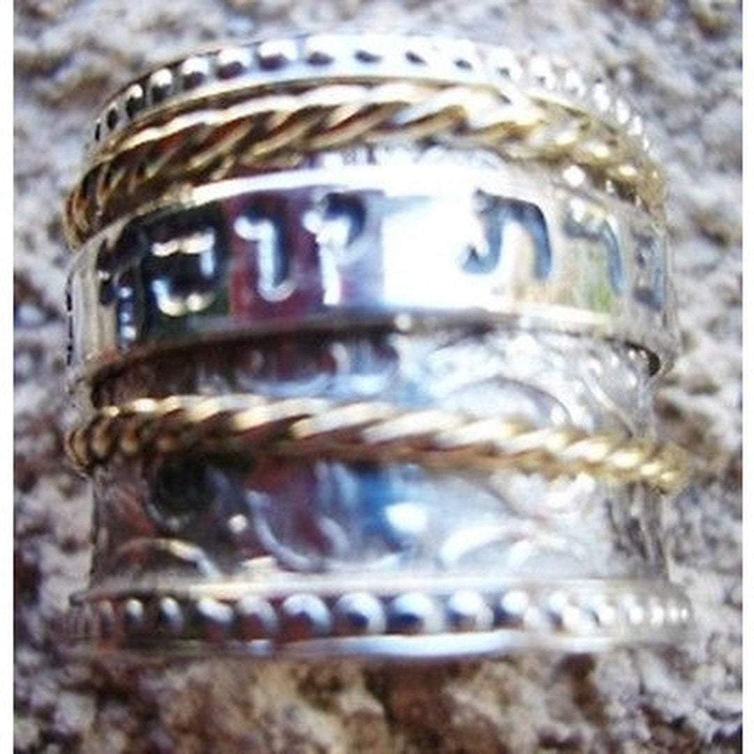 bluenoemi precious metal without stones sterling silver and gold ring 5 6 7 8 9 10 silver spinning band ben porat yoseph hebrew ring bague argent anillo plata men s rings