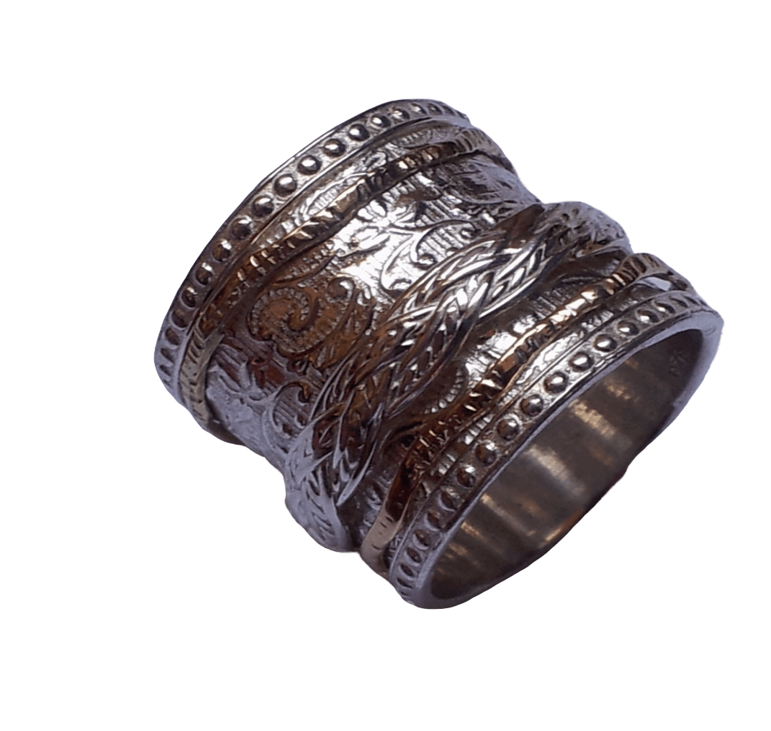 Bluenoemi Rings Bluenoemi - BR108 - Israeli spinner rings- Unisex - Silver Gold - All Sizes - Bohemian Rings