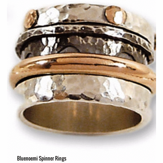 Bluenoemi Rings Bluenoemi - IR005 - Spinner Ring - Unisex - Silver Gold - Matching wedding bands his and hers.