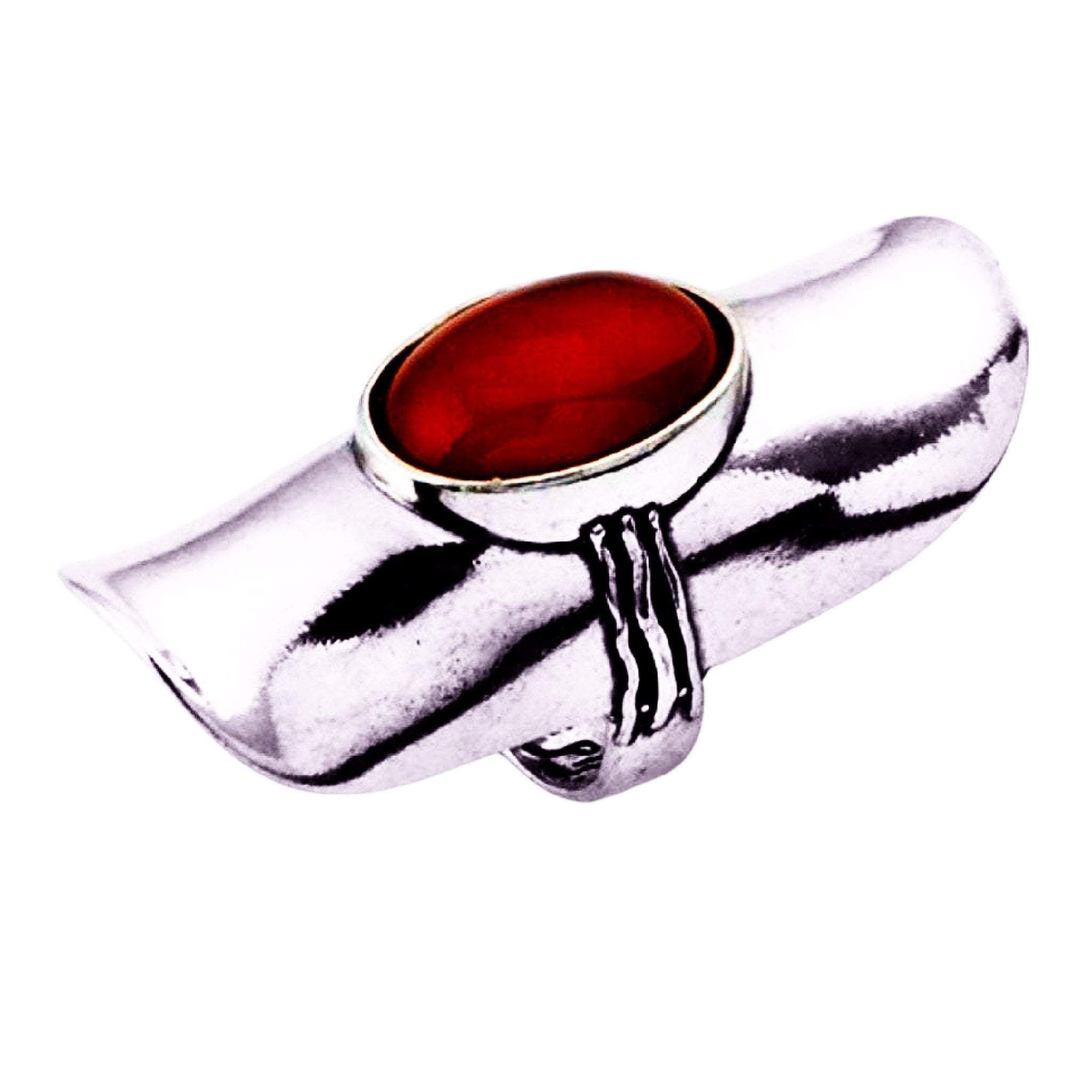 Bluenoemi Jewelry Silver Ring with Stone, Ring for woman, Red Carnelian Gemstone - Bluenoemi