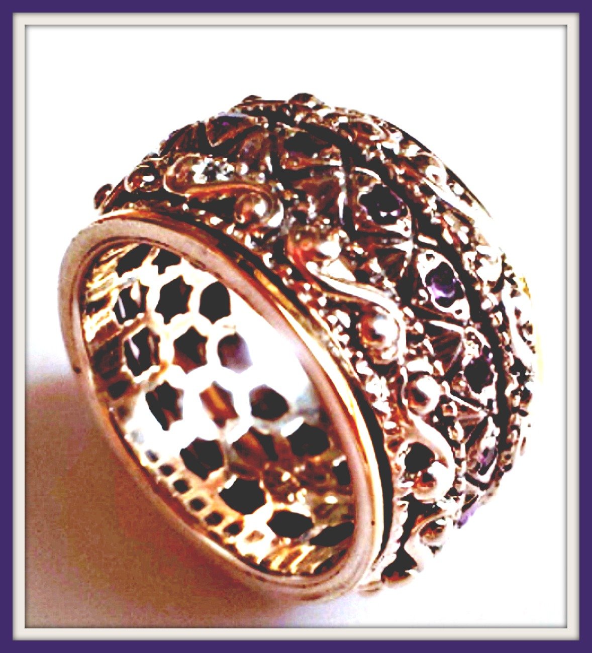 Bluenoemi Rings Bluenoemi SR001 jewelry from Israeli Spinner Ring for Woman Silver Gold Gemstones - all sizes