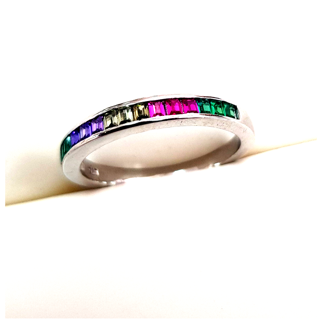Bluenoemi Rings Bluenoemi Sterling Silver 925 Ring set with multicolour cz zircons
