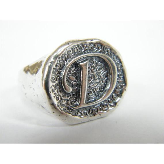 Bluenoemi Rings Monogram silver ring , sterling silver  jewelry , Bluenoemi ring with the letter "D"