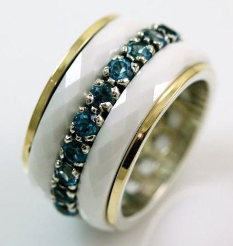 Bluenoemi Rings Quality spinner ring for women designer ceramic silver gold spin ring
