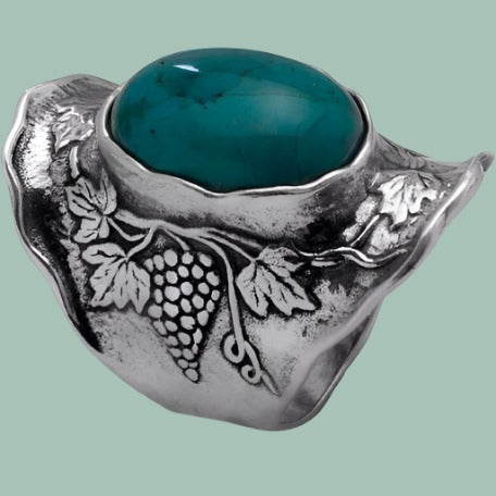 Bluenoemi Rings Ring sterling silver with Turquoise Floral Nature Design