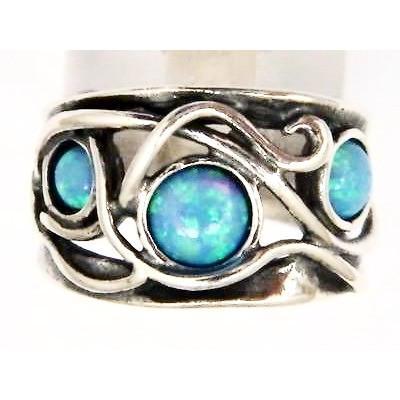 Bluenoemi Rings Silver ring Israeli jewelry blue opal