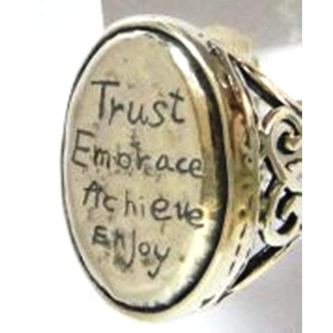 Bluenoemi Rings Silver Ring. Message Ring. English sterling silver rings. Trust Embrace Achieve Enjoy