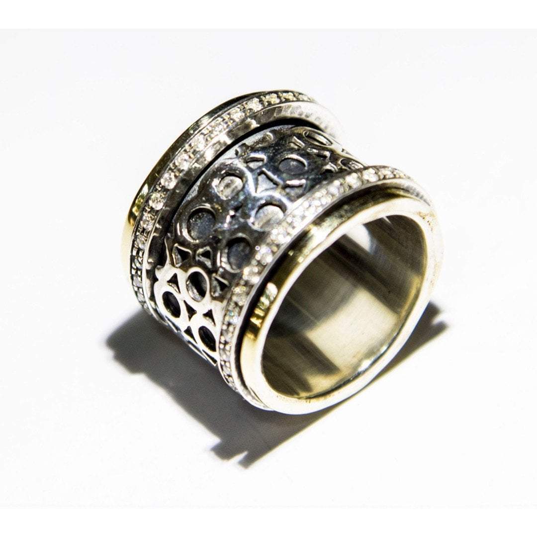 Bluenoemi Rings Spinner ring for woman, Ring for man, Silver Gold Spinner ring