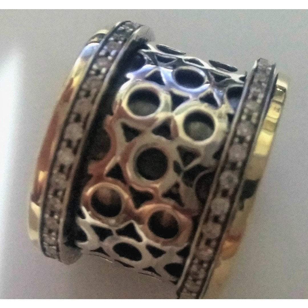 Bluenoemi Rings Spinner ring for woman, Ring for man, Silver Gold Spinner ring