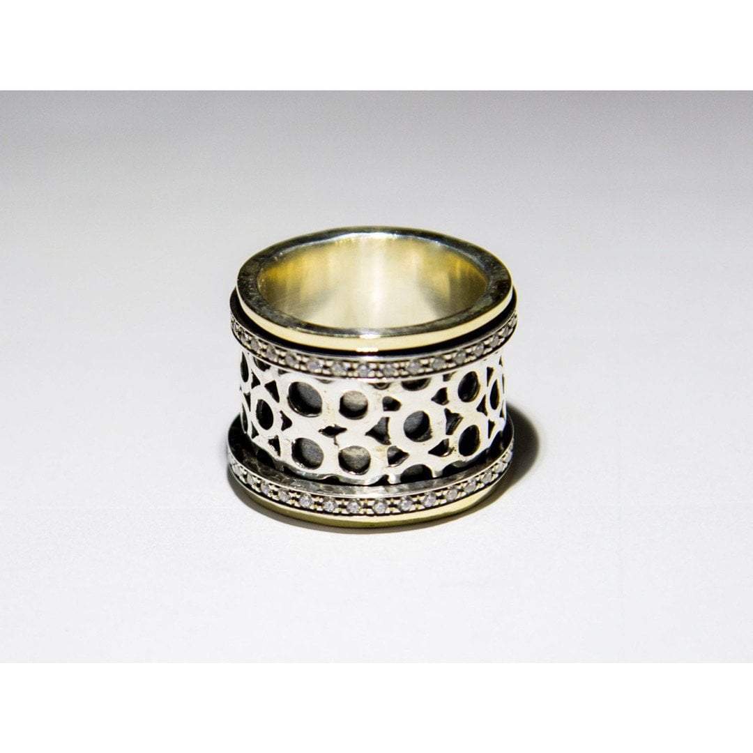Bluenoemi Rings Spinner ring for woman, Ring for man, Silver Gold Spinner ring