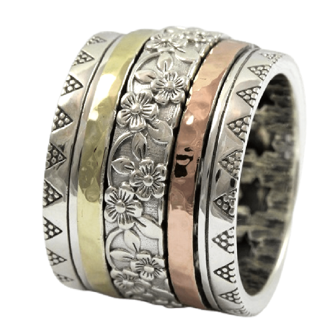 Bluenoemi Rings Spinner ring for woman romantic silver and gold rings