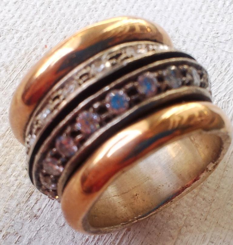 Bluenoemi Rings Spinner ring for woman silver rose gold CZ zircons Israeli rings