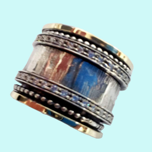 Spinner ring, silver gold rings for woman - Bluenoemi