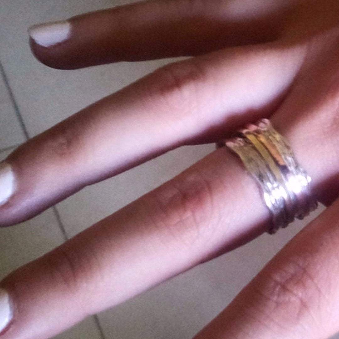 Spinner ring silver gold designer jewelry Israeli rings in all sizes - Bluenoemi