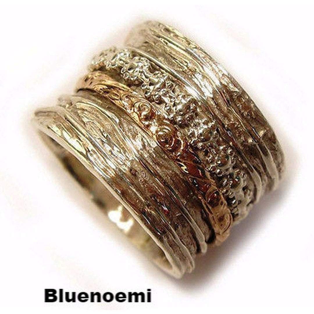 Bluenoemi Rings Spinner Ring silver gold rings  for woman handcrafted in Israel.