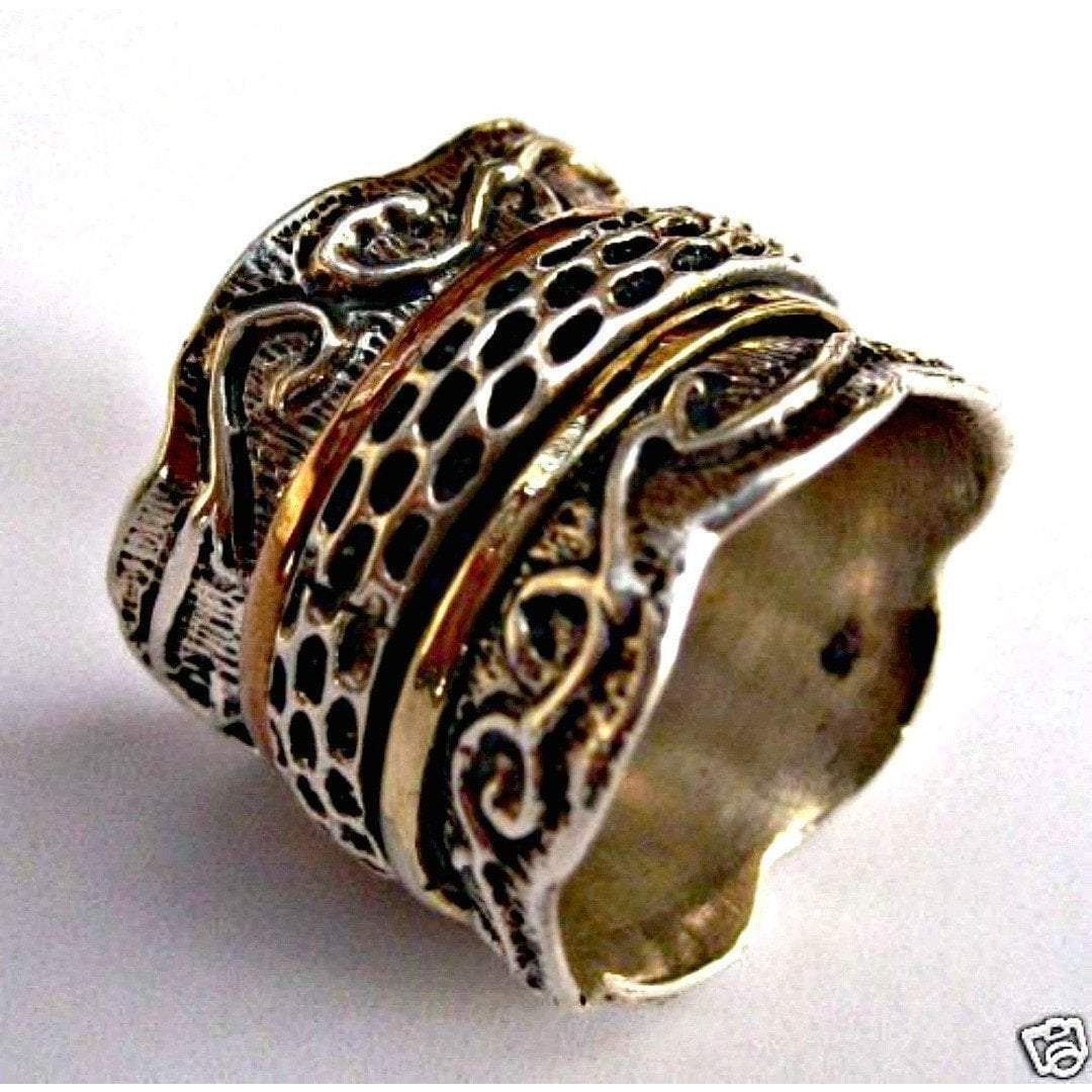 Bluenoemi Rings Spinner Ring Sterling silver 9 ct rose gold Meditation rings