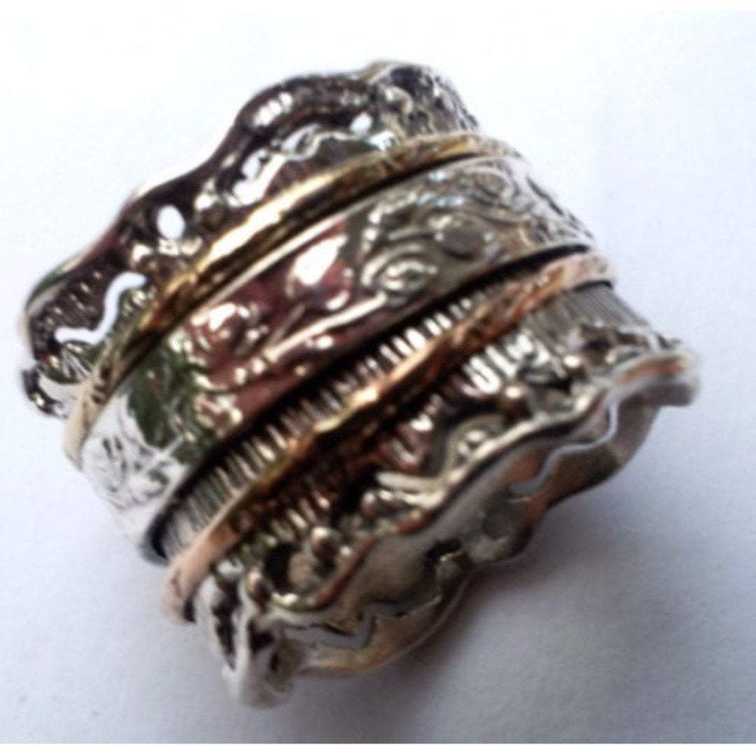Bluenoemi Rings Spinner spinning ring silver gold designer jewelry Israeli rings Meditation rings
