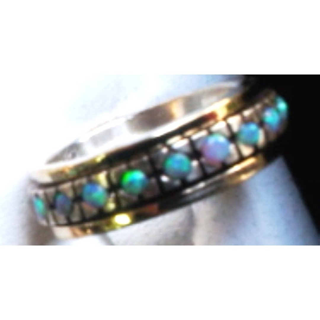 Spinning ring spinner ring set with semi precious stones garnets cz zircons opals or turquoises - Bluenoemi