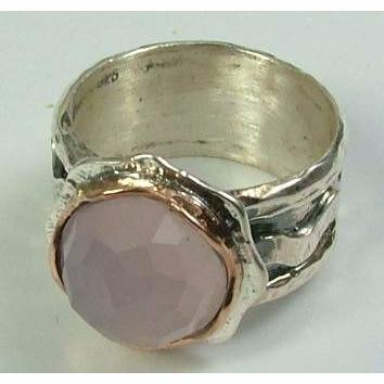 Bluenoemi Rings Sterling silver gold ring, rose quartz.