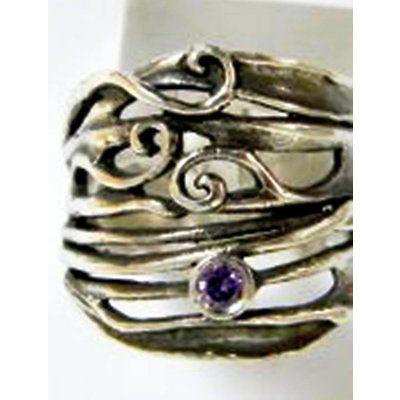 Bluenoemi Rings Sterling silver ring amethyst handcrafted jewelry made in Israel