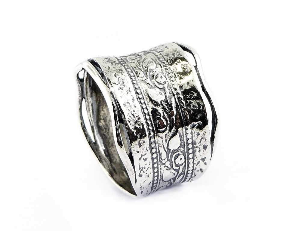 Sterling silver ring Bohemian design floral vintage look rings - Bluenoemi