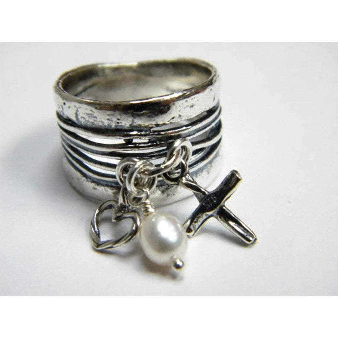 Bluenoemi Rings Sterling Silver ring, cross ring , charms rings,  christian ring, israeli jewelry