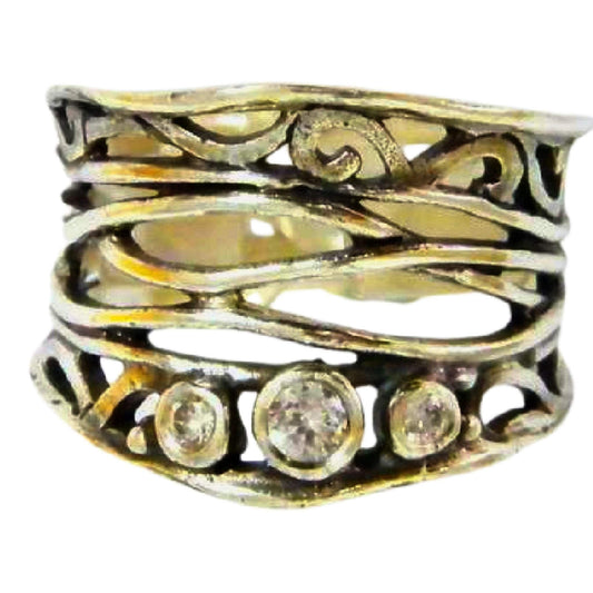 Bluenoemi Rings Sterling silver ring, Cubic zirconia ring, hippie ring, Israeli jewelry