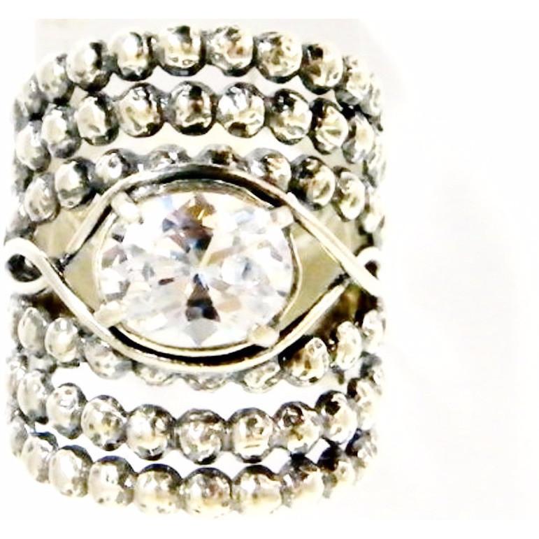 Bluenoemi Rings Sterling Silver Ring CZ Cubic Zirconia Rings for Ladies Women