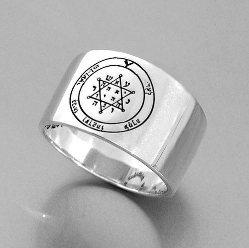 Bluenoemi Rings Sterling silver Solomon Seal Ring  for tranquility & equilibrium. Ring for Woman.